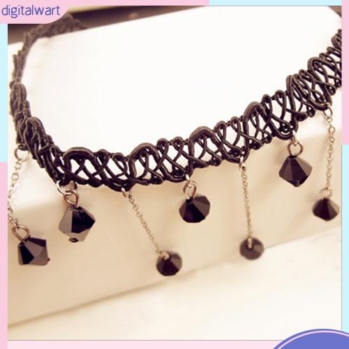 Vòng cổ choker phối ren đính đá sành điệu cho nữ
