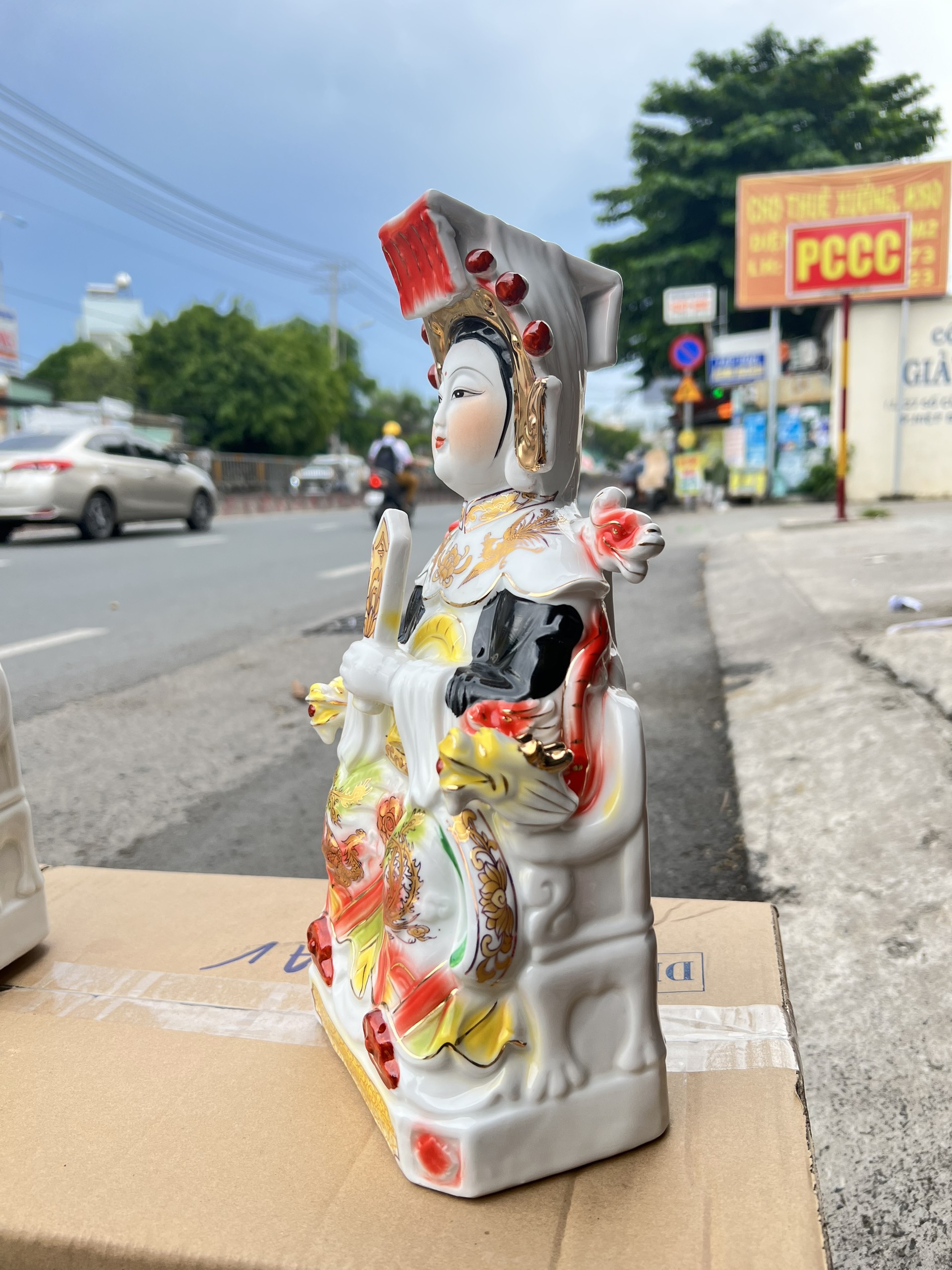 Bộ tượng 5 Mẹ Ngũ Hành bằng sứ sắc màu đẹp Cao 32cm