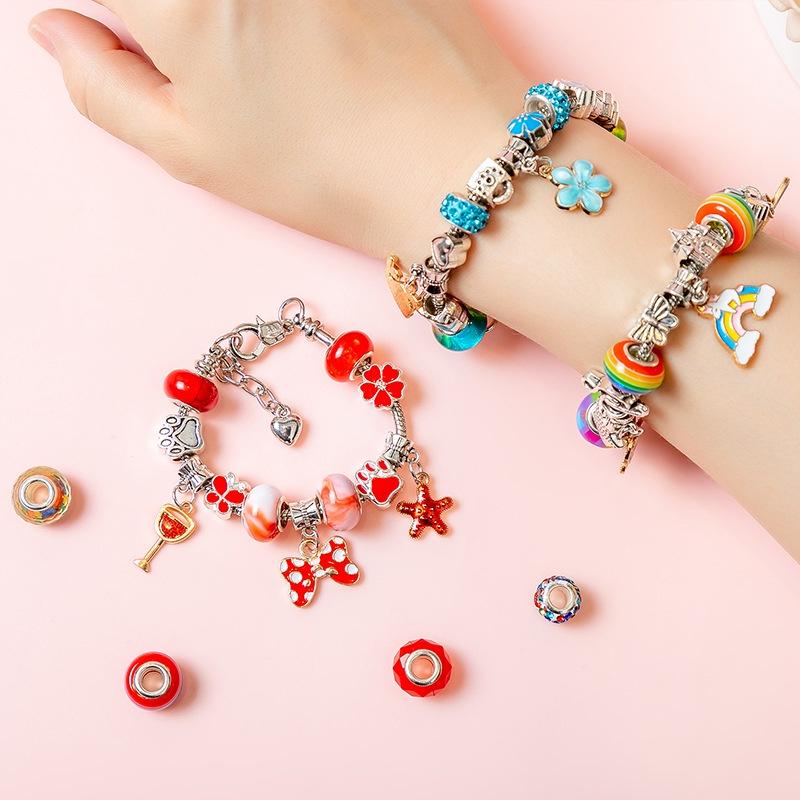 Tự Làm Vòng Tay Handmade DIY, Hạt Charm Làm Vòng Handmade DIY Sáng Tạo Cho Bé Gái.