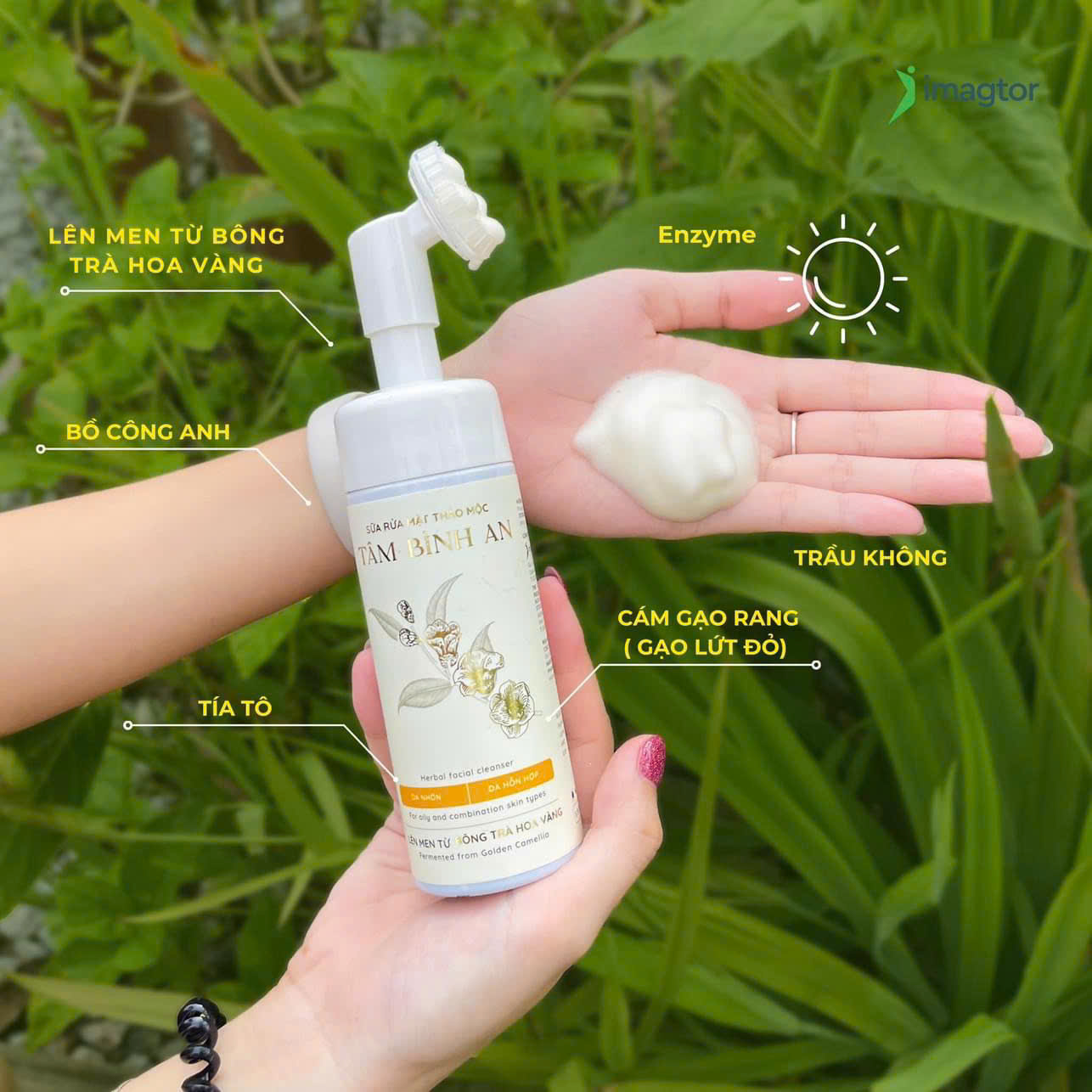 Sữa rửa mặt thảo mộc ( da nhờn, da hỗn hợp) Tâm Bình An