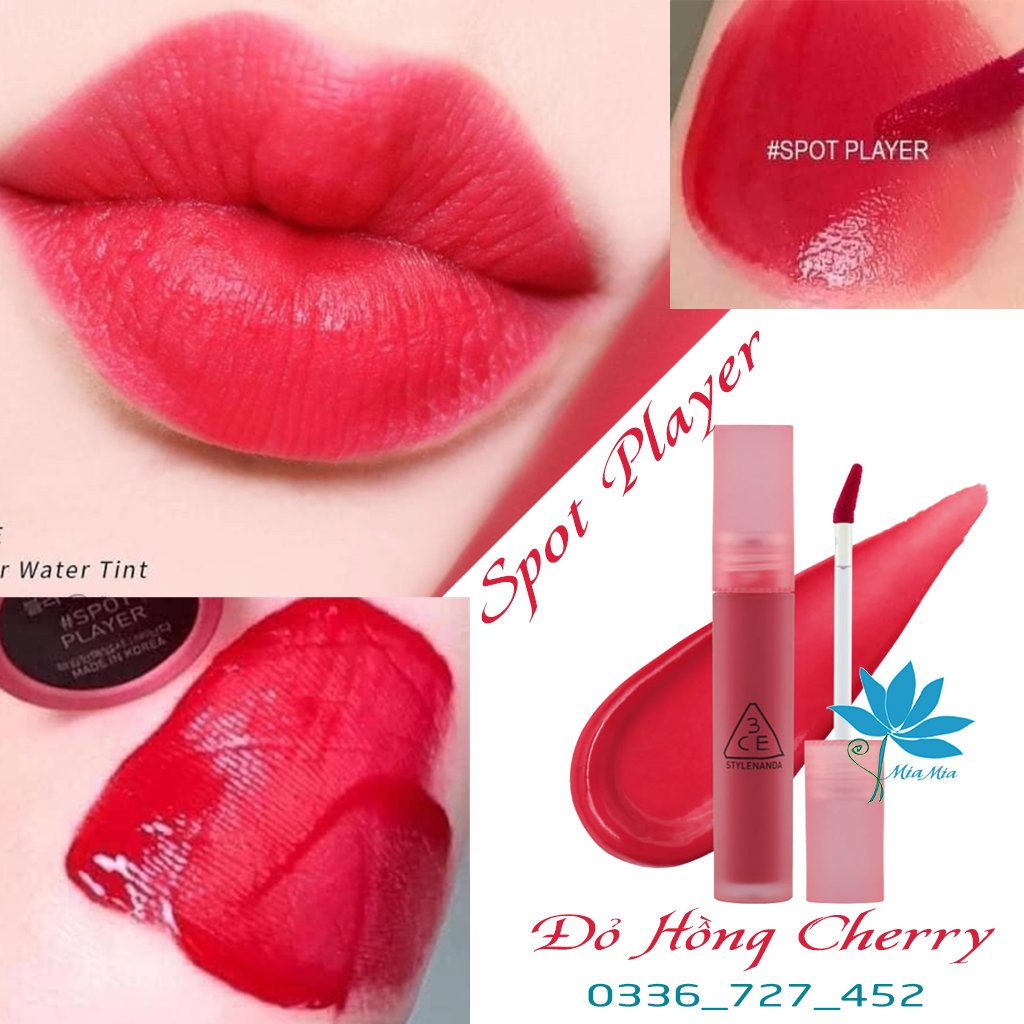 Son Kem Lì 3CE Blur Water Tint Spot Player - Màu Đỏ Hồng 4.6g Mềm Mịn Lâu Trôi