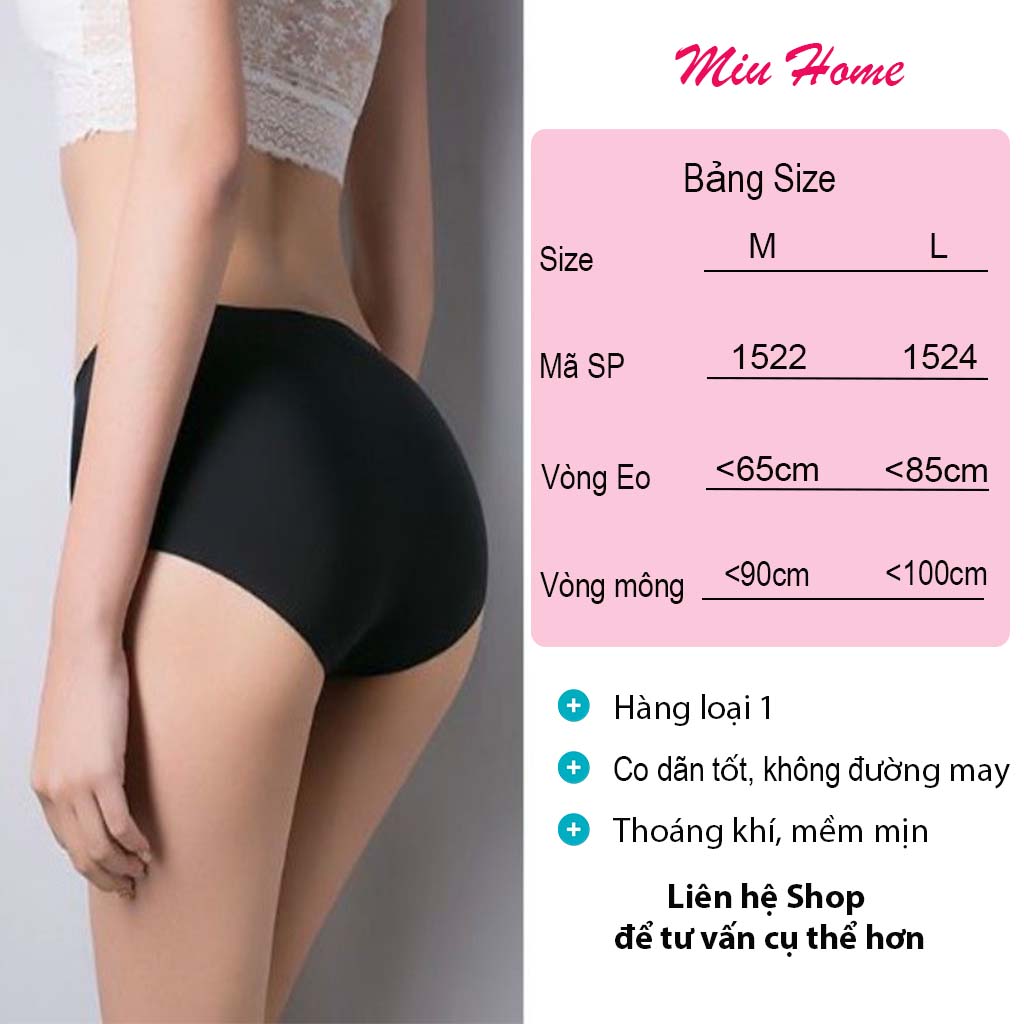 Combo 5 quần lót đúc su MIUHOME thun lạnh thông hơi không đường may