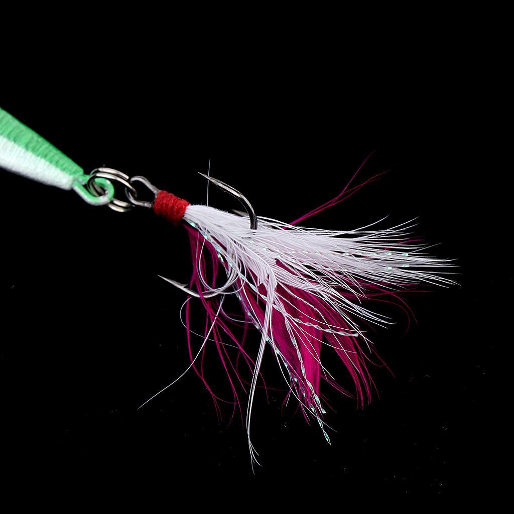 Hard Jigging Lead Fish Baits 21g 8cm Metal Fishing Lure Long Casting Lure with Feather Hook
