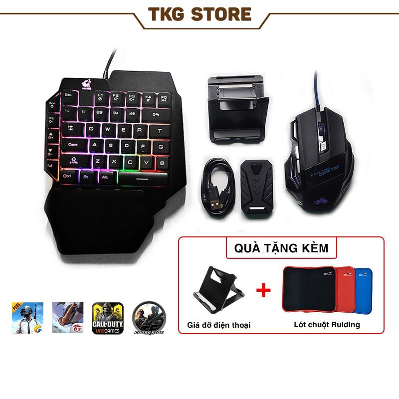 Combo bộ chuyển đổi G-Mix và bàn phím K15, chuột X3 chơi PUBG Mobile, Free Fire