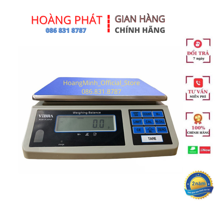 Cân Điện Tử Nhật Bản 3kg/0.1g - 6kg/0.2gam - 15kg/0.5g - 30kg/1g Vibra Japan HAW, Chính xác tuyệt đối. Pin cực trâu