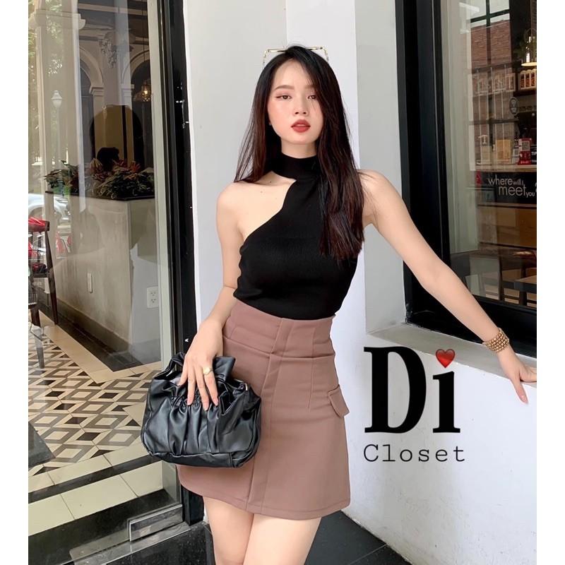 Áo len lệch vai