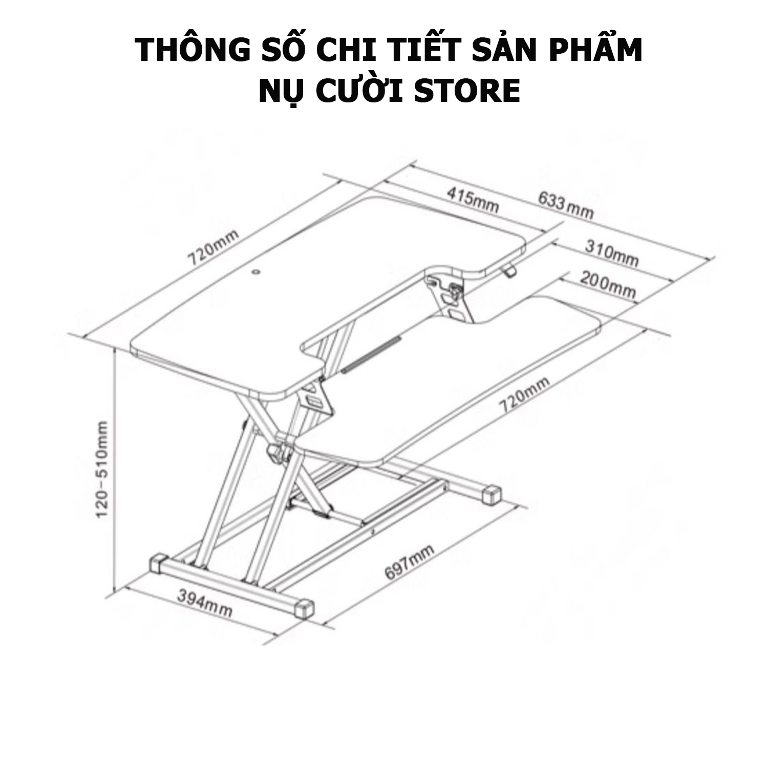 Bàn Làm Việc Đứng Dùng Pitton Đẩy; Bàn Nâng Hạ Chiều Cao Gấp Gọn; Bàn Xếp Để Màn Hình; Bàn Nâng Cao Máy Tính