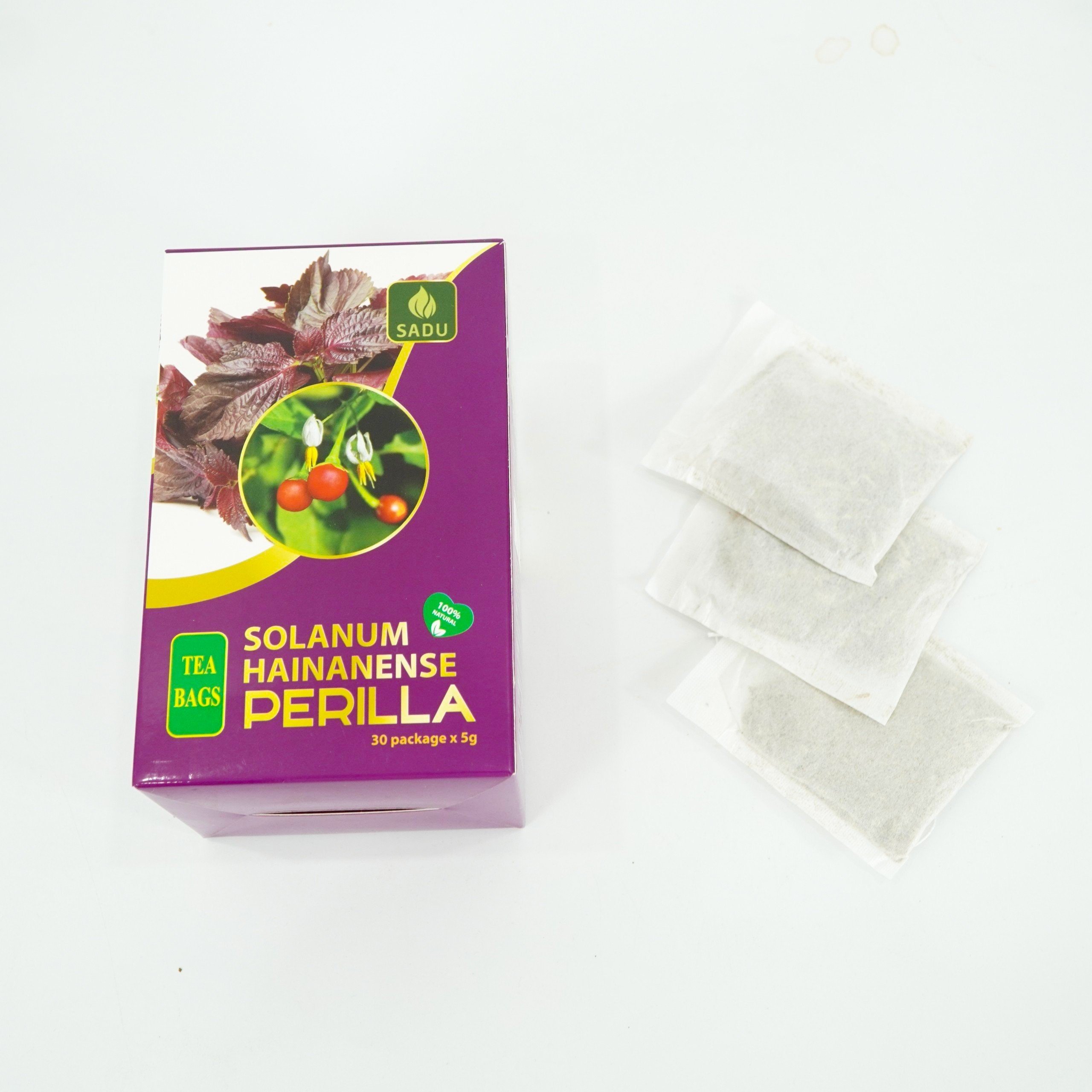 Hộp Trà cà gai leo tía tô Sadu gói 150g thanh nhiệt,thải độc,hỗ trợ giảm gout,giải cảm,giảm đau dạ dày