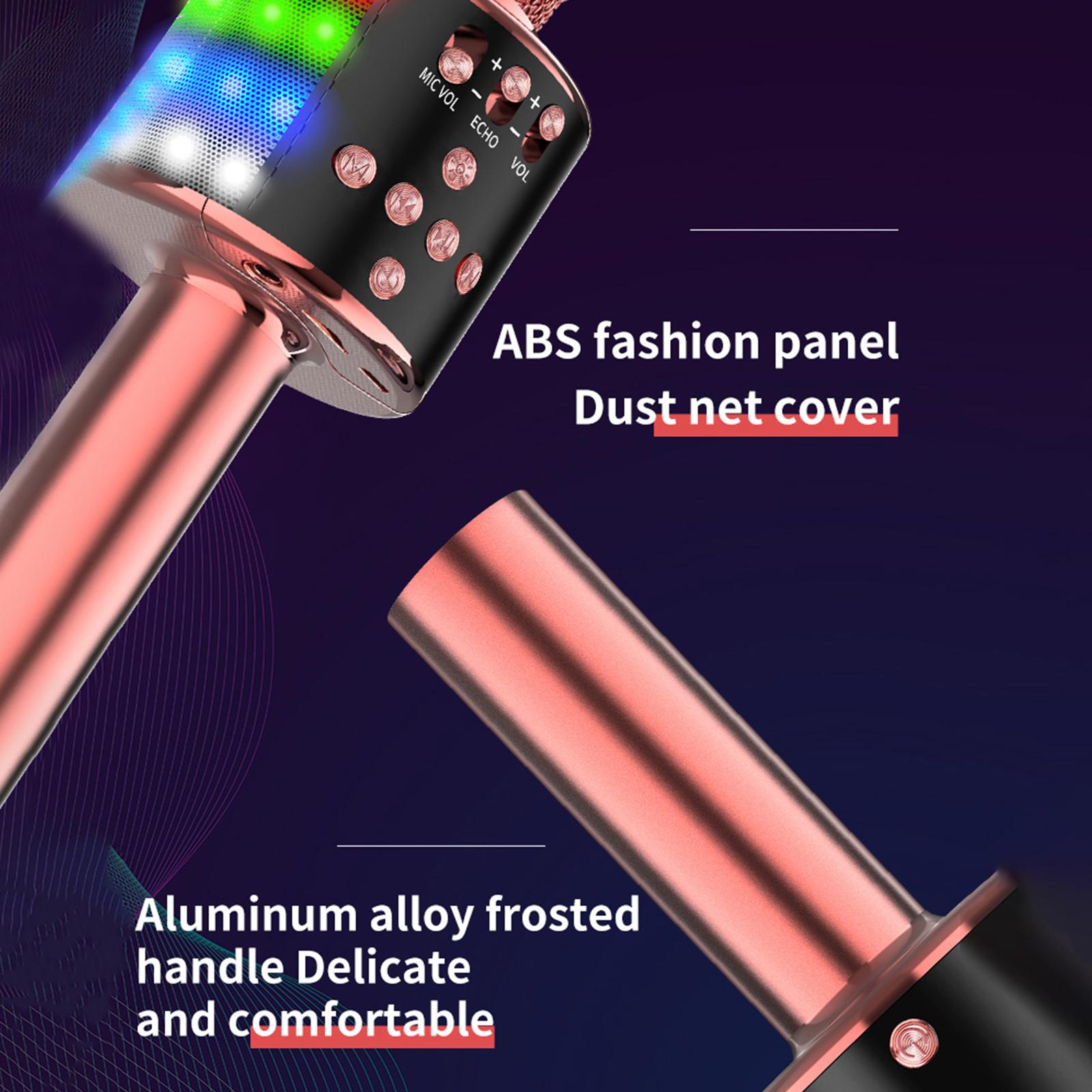 Micrô Hát Karaoke Bt Không Dây Với Đèn Led Đầy Màu Sắc D168