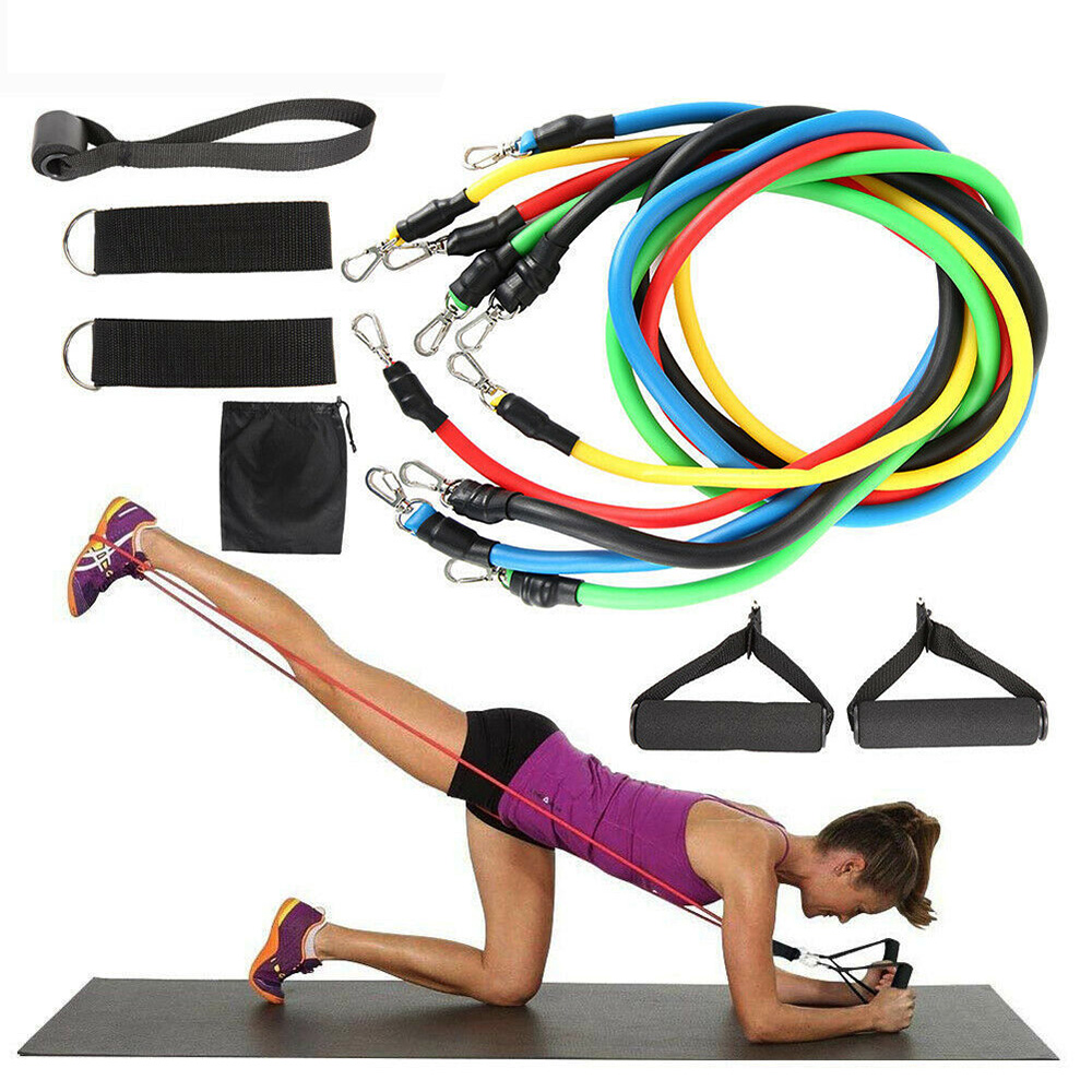 BỘ 5 DÂY DÂY KHÁNG LỰC TẬP GYM - MÓC THÉP TO CHẮN CHẮN HỖ TRỢ TẬP GYM ĐA NĂNG
