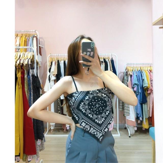 ÁO 2 DÂY THỔ CẨM PHỐI BRA LEN - MÈO IN DA HOUSE