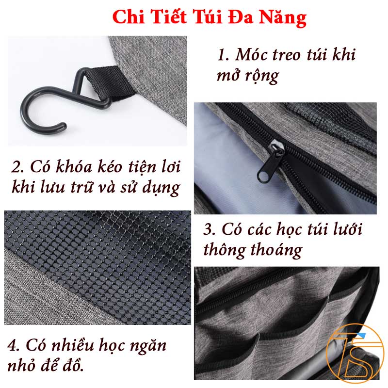 Túi đựng mỹ phẩm nhỏ gọn đi du lịch công tác theo phong cách Hàn Quốc bằng vải chống thấm nước