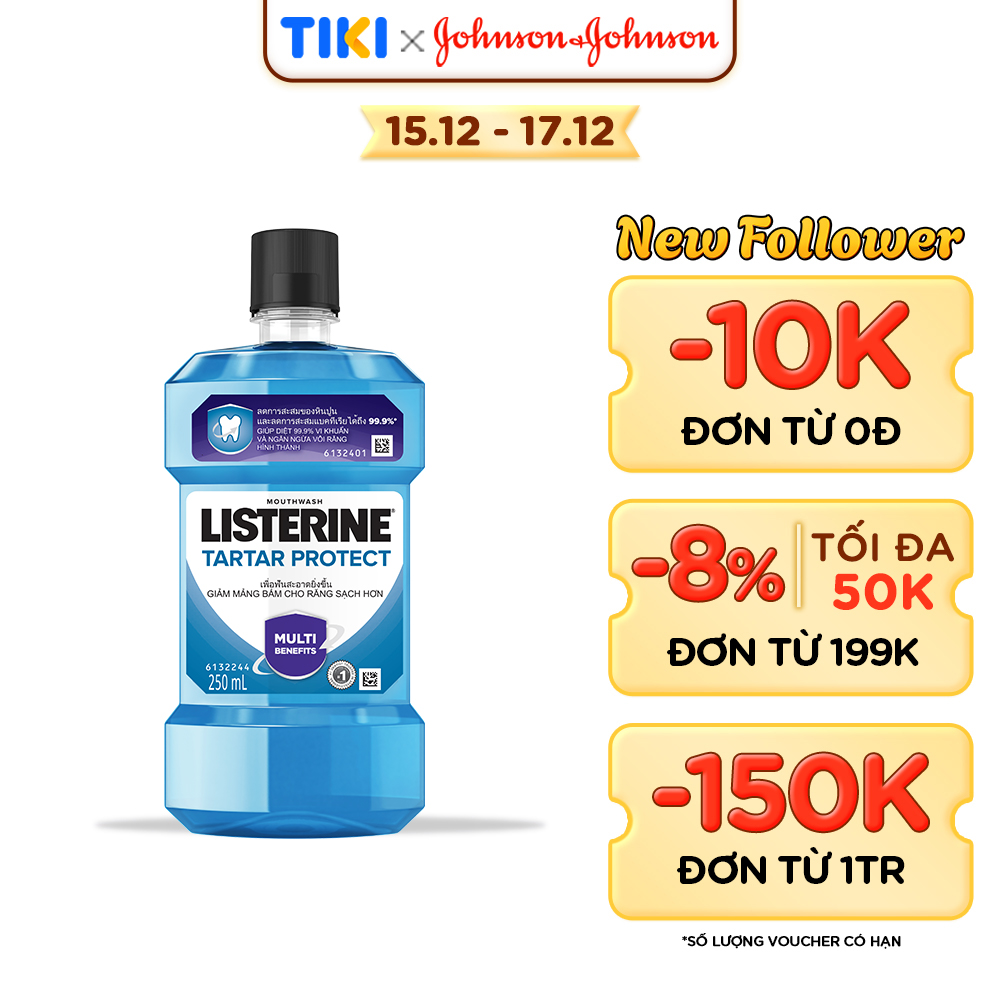 Nước súc miệng ngăn ngừa mảng bám Listerine Tartar Protection 250ml