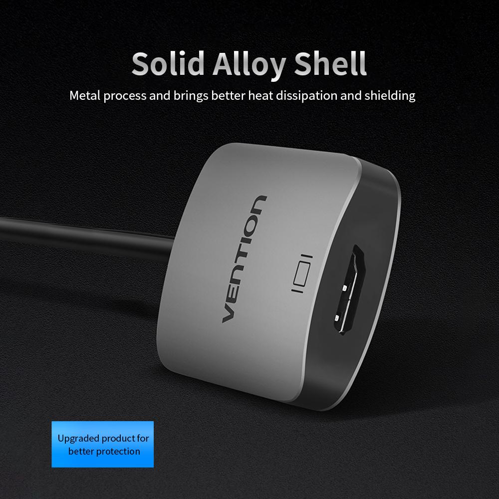 Bộ chuyển đổi VENTION Type-C sang HD/Bộ chuyển đổi USB-C 4K 3D Metal Shell/ Bộ chuyển đổi AV Thay thế cho Máy chiếu TV Macbook