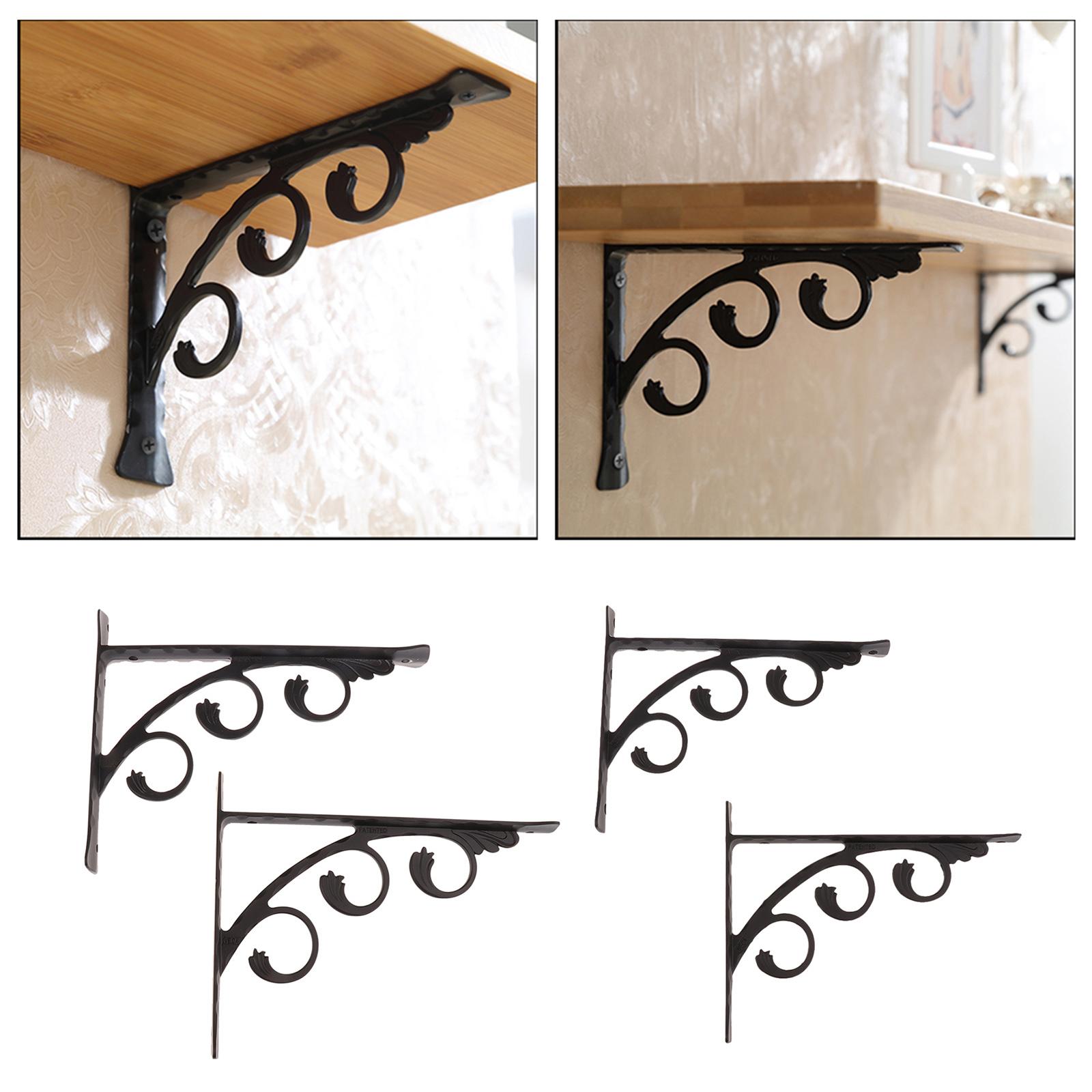 4x European Style L Shaped Wall Shelf Bracket Hanging Bracket