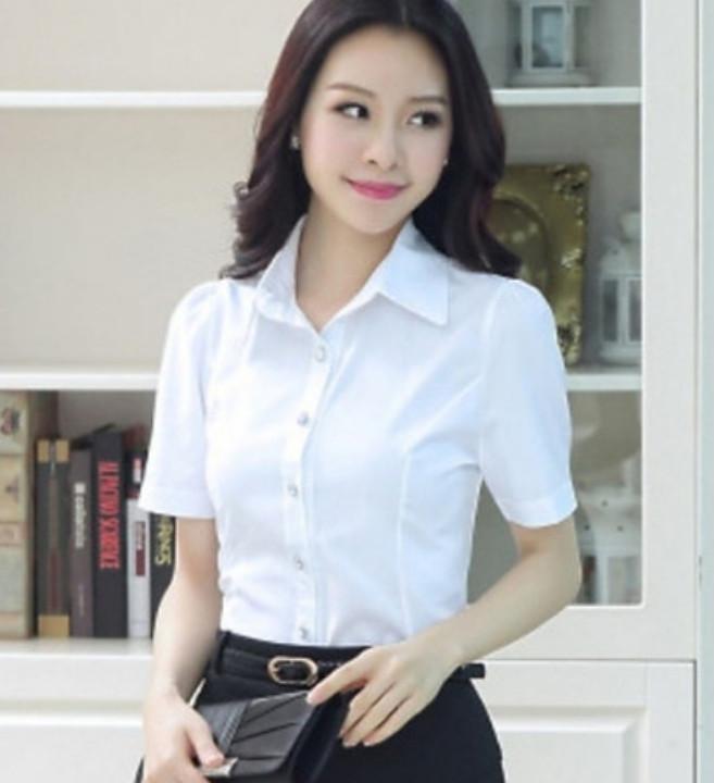 sơ mi trắng ngắn tay