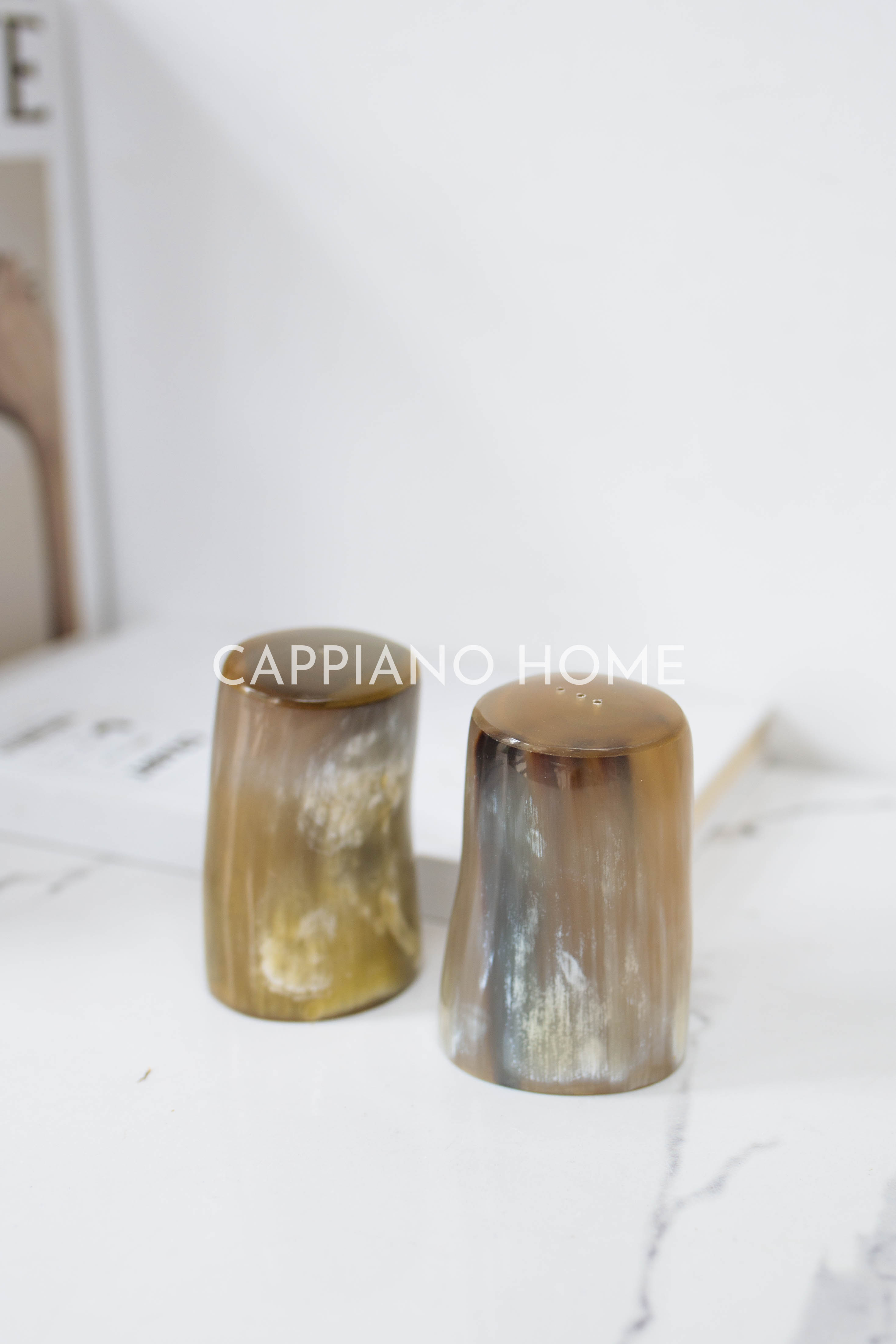Lọ tiêu sừng ba lỗ, một lỗ màu sáng, lọ đựng hạt tiêu và tăm tiện lợi | Cappiano Home