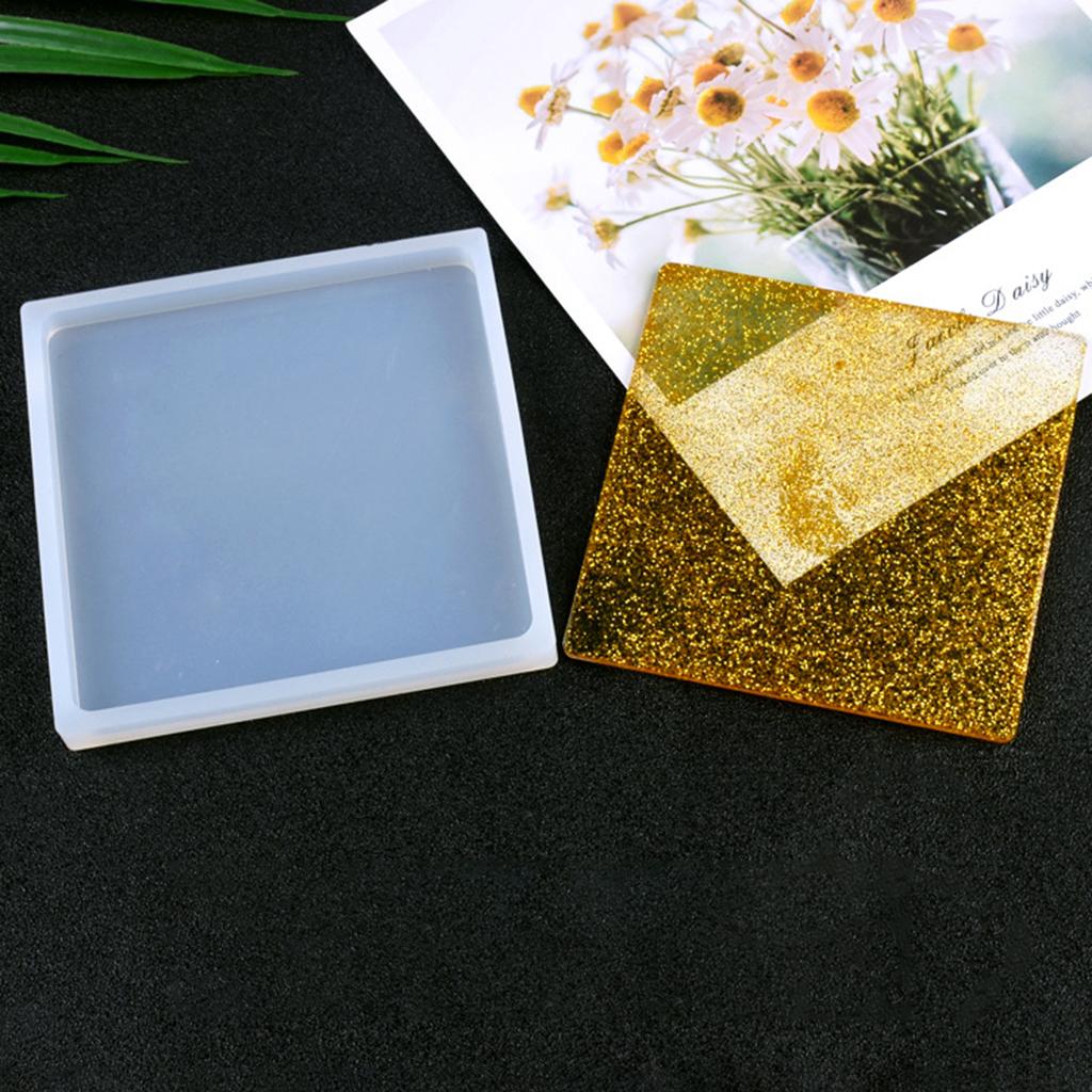 4x  Square Resin Mould For DIY Coaster Display Pad 8cm