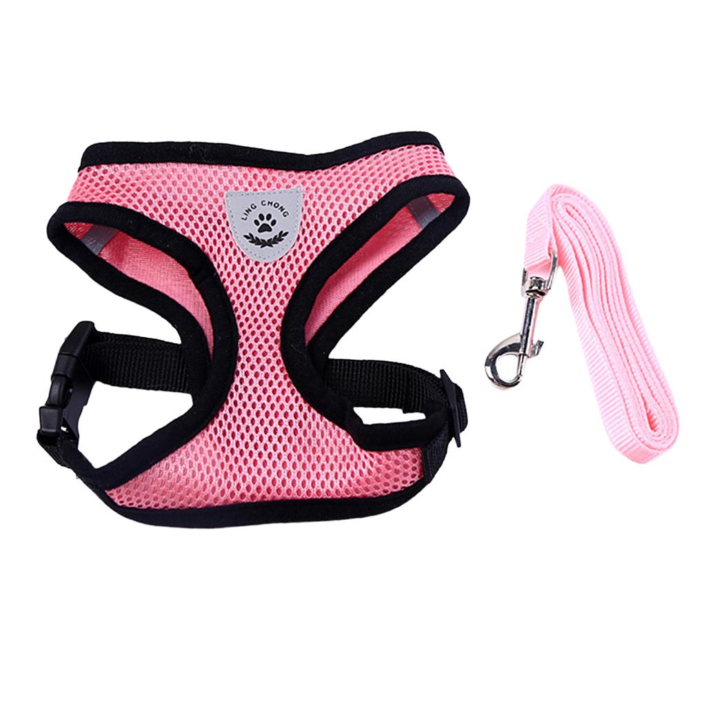 Adjustable Dog Leash Set Puppy Harness Vest Traction Rope Breathable