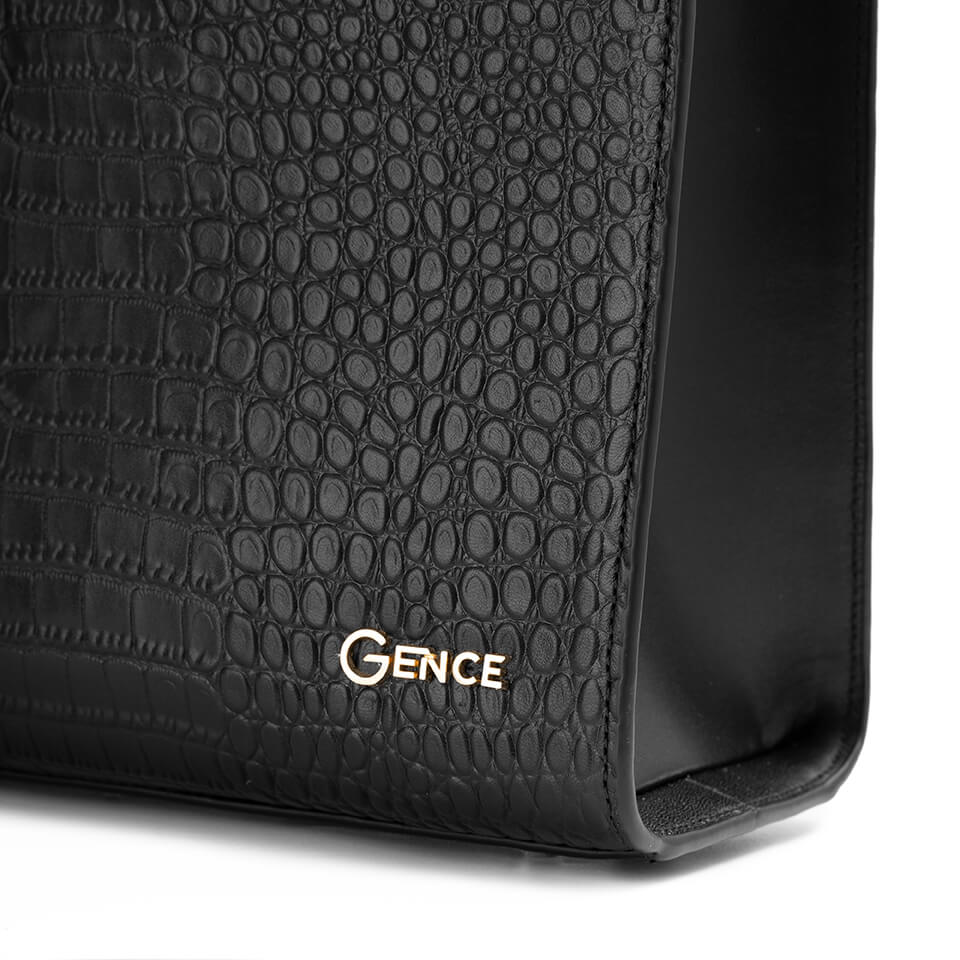 Túi xách nữ công sở Gence da bò dập vân TX18 Black