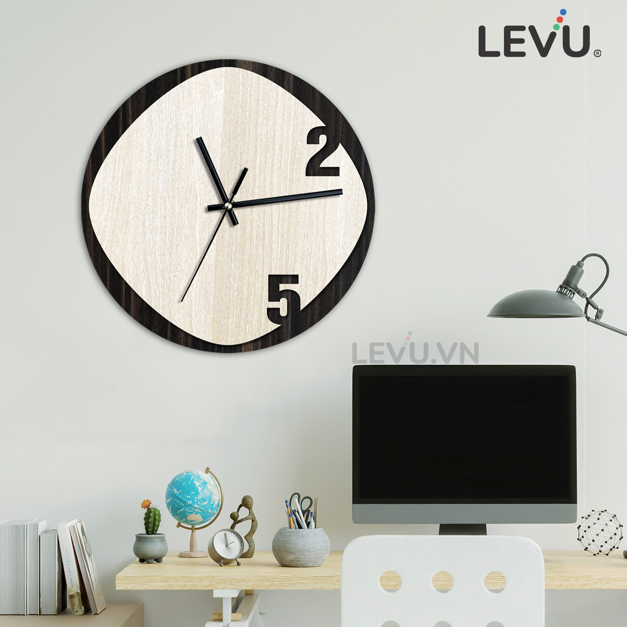 Đồng Hồ Treo Tường gỗ LEVU DH05 độc đáo phong cách Nhật Bản