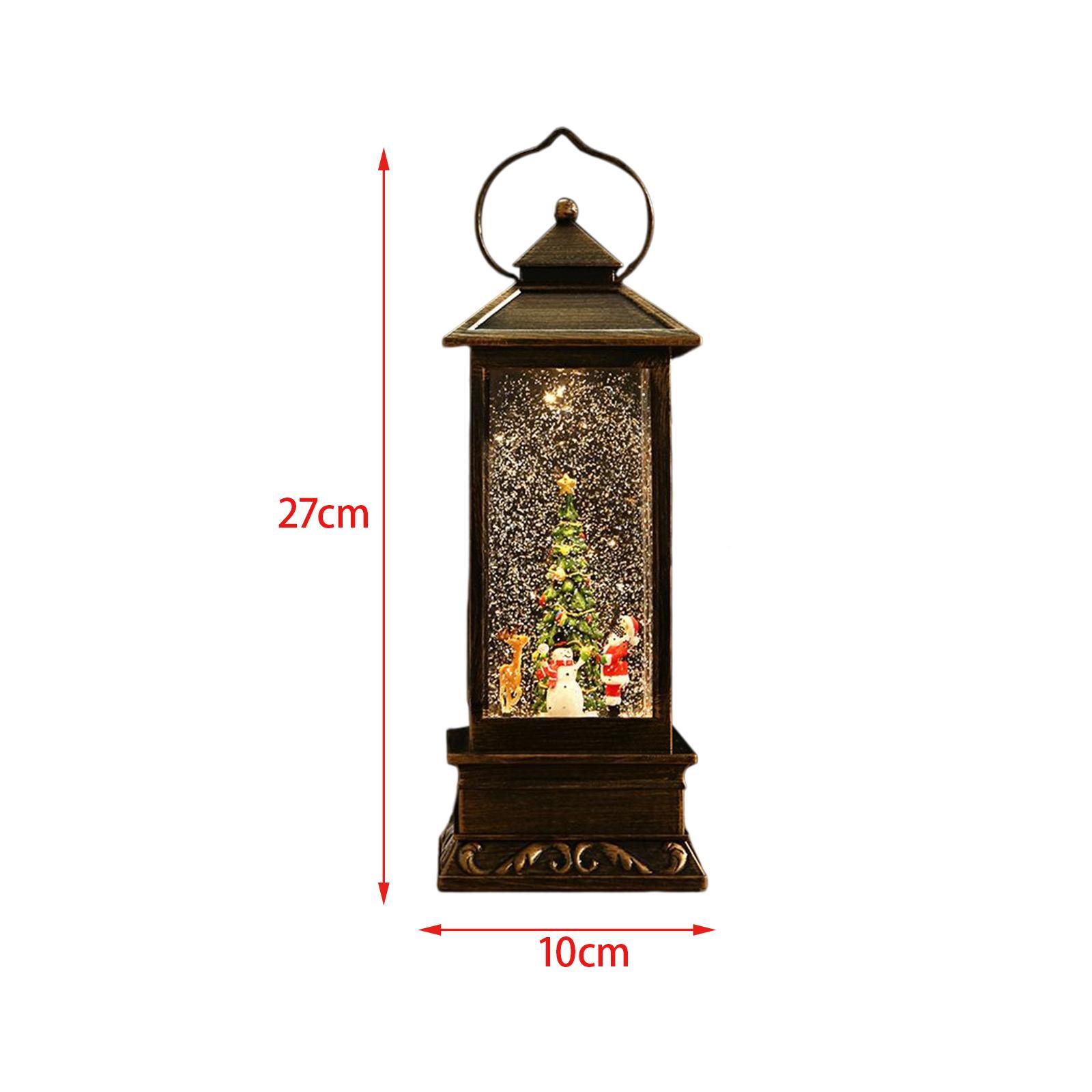 Glittering Christmas Music Box Lantern Rotating for Holiday Indoor Decor