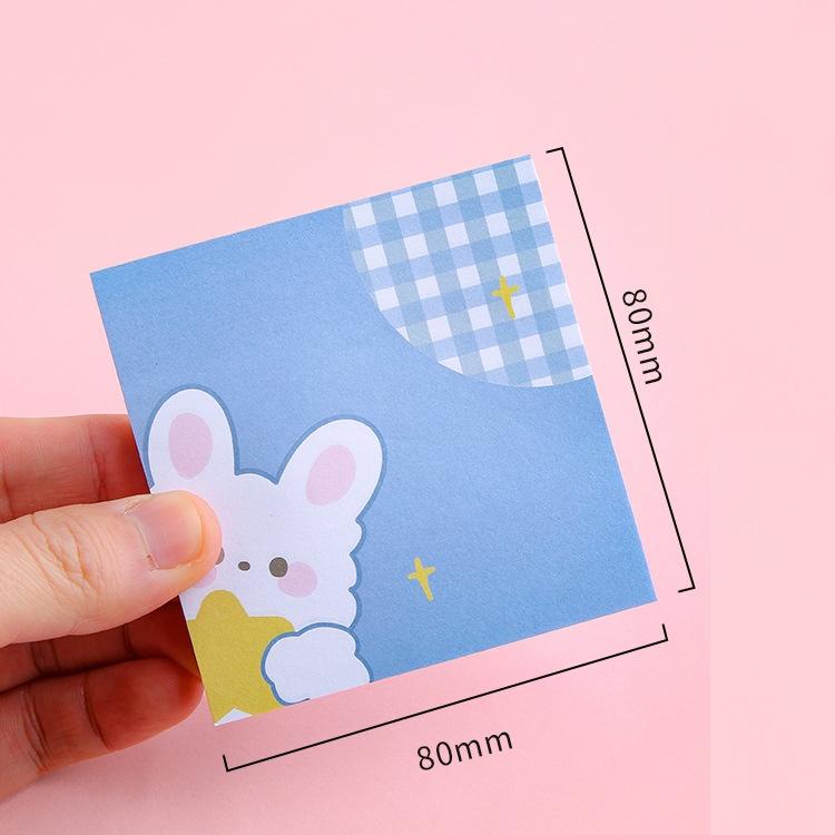 PK726 Tệp 50 tờ Giấy note ghi nhớ màu pastel dễ thương in hình hoạt hình; tiện dụng; kích thước 80X 80 Cm