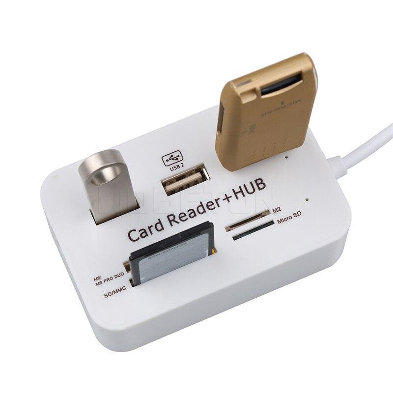 Thiết bị chia hub đa năng 3 cổng USB 2.0 tích hợp đầu đọc thẻ MS M2 SD / MMC TF