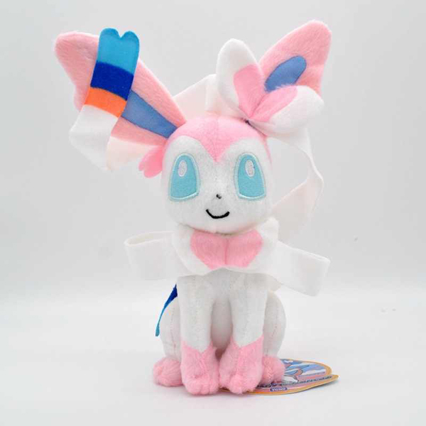 Gấu Bông Pokemon Eevee (Eevui) Sylveon Hệ Tiên (20Cm---30Cm) Hàng Chính Hãng Pokemon Nguyên Tem Nguyên Tag (Tặng Kèm Móc Khóa Dây Da Pu Như Hình)