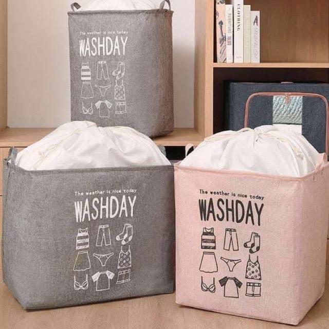 Giỏ Đựng Quần Áo Bằng Vải Cỡ Lớn, Túi Đựng Chăn Màn Đa Năng Washday Có Thể Gấp Gọn Vintage Xinh Xắn