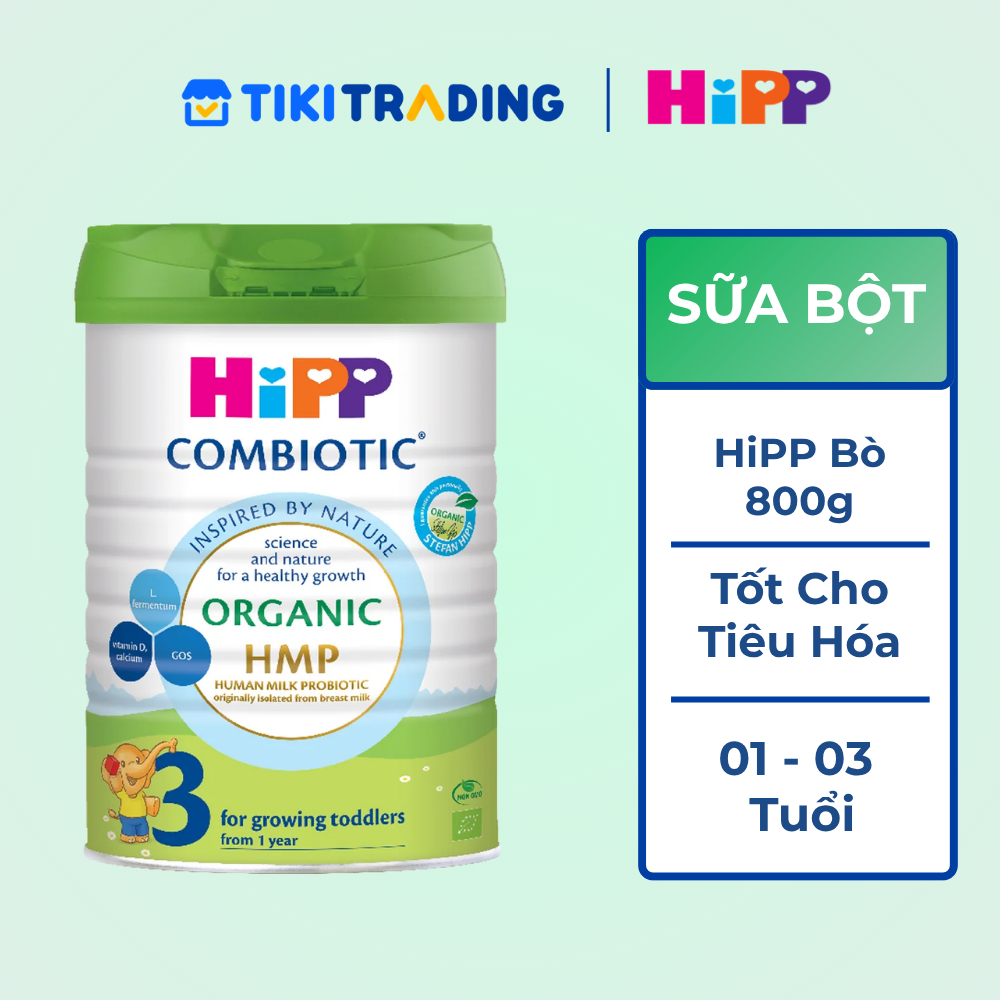 Sữa bột công thức HiPP Organic Combiotic 800g Số 03 cho bé từ 1 -3 tuổi