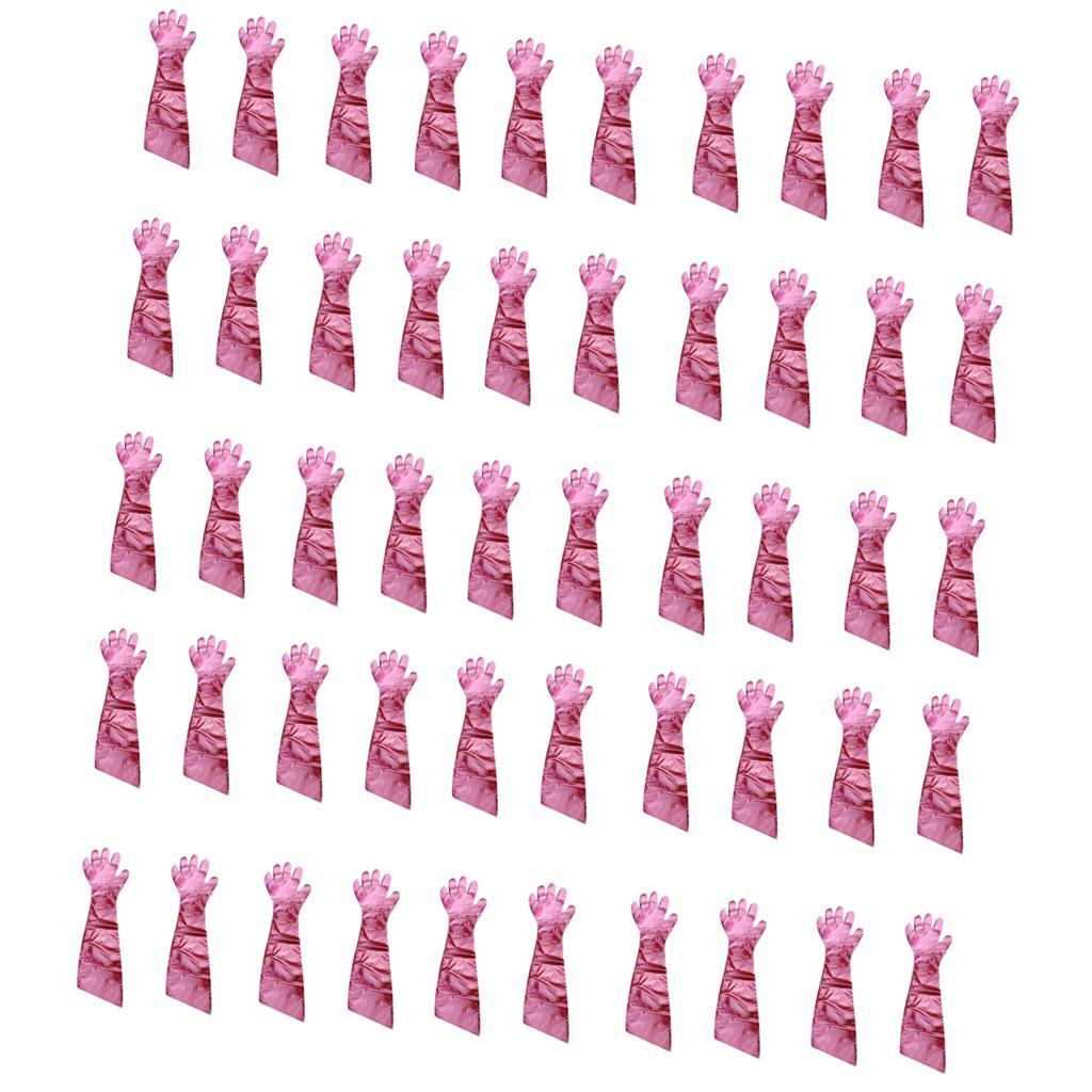 100pcs Long Arm Length Disposable Pond/Aquarium Veterinary Gloves 86x26.5cm