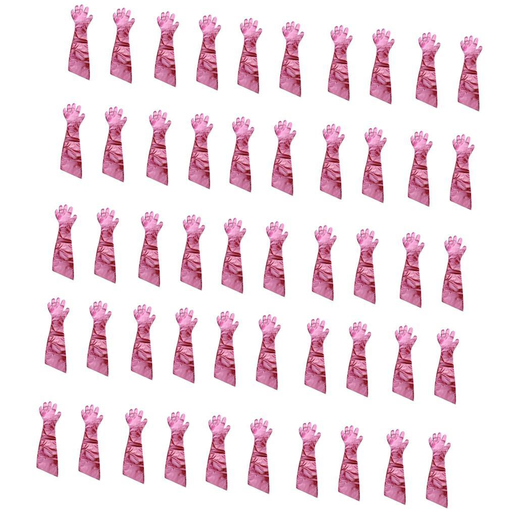 100pcs Long Arm Length Disposable Pond/Aquarium Veterinary Gloves 86x26.5cm