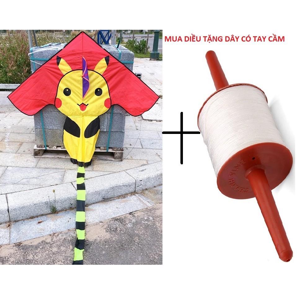 Diều Pikachu - TẶNG TAY CẦM THẢ DIỀU DÀI 150 mét dây + TÚI VẢI ĐỰNG (diều thả, diều giá rẻ, diều đẹp)