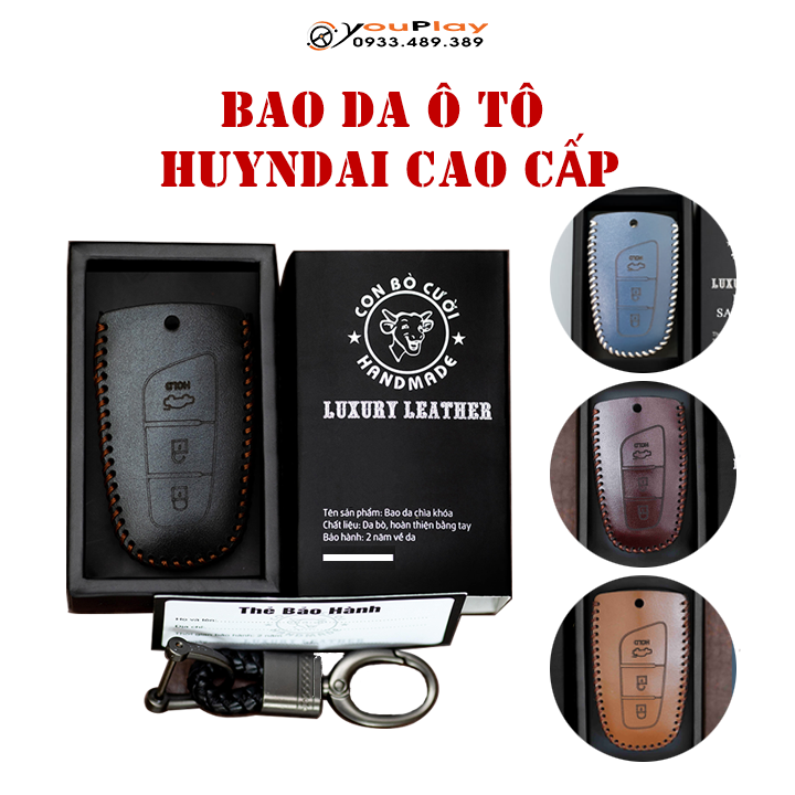 Bao da Chìa khoá Ô tô Hyundai Santafe, Accent, Elantra, Kona, Tucson, Grand i10... Bọc chìa khoá Hyundai