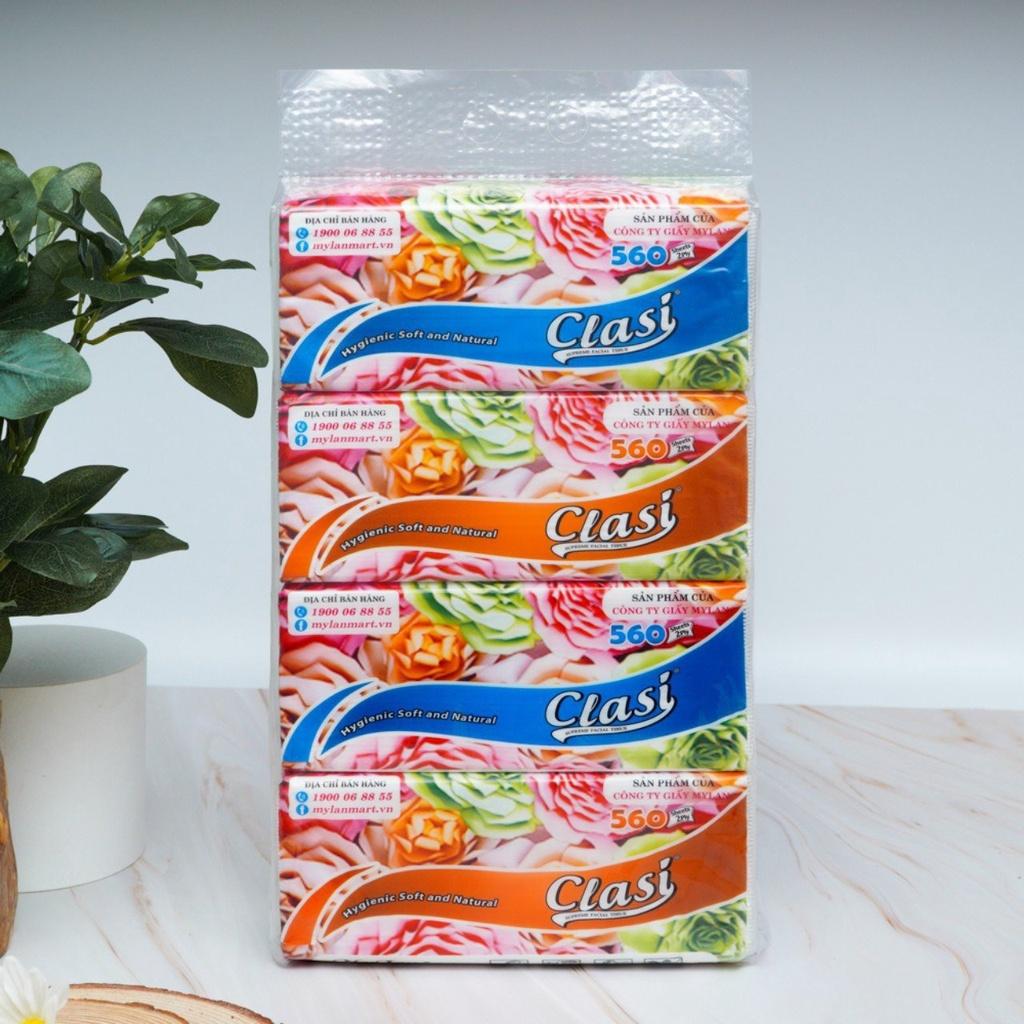 KHĂN GIẤY RÚT LỤA CLASI HOA HỒNG MYLAN 3 LỚP SIÊU DAI, MỀM MỊN, KHÔNG TAN TRONG NƯỚC