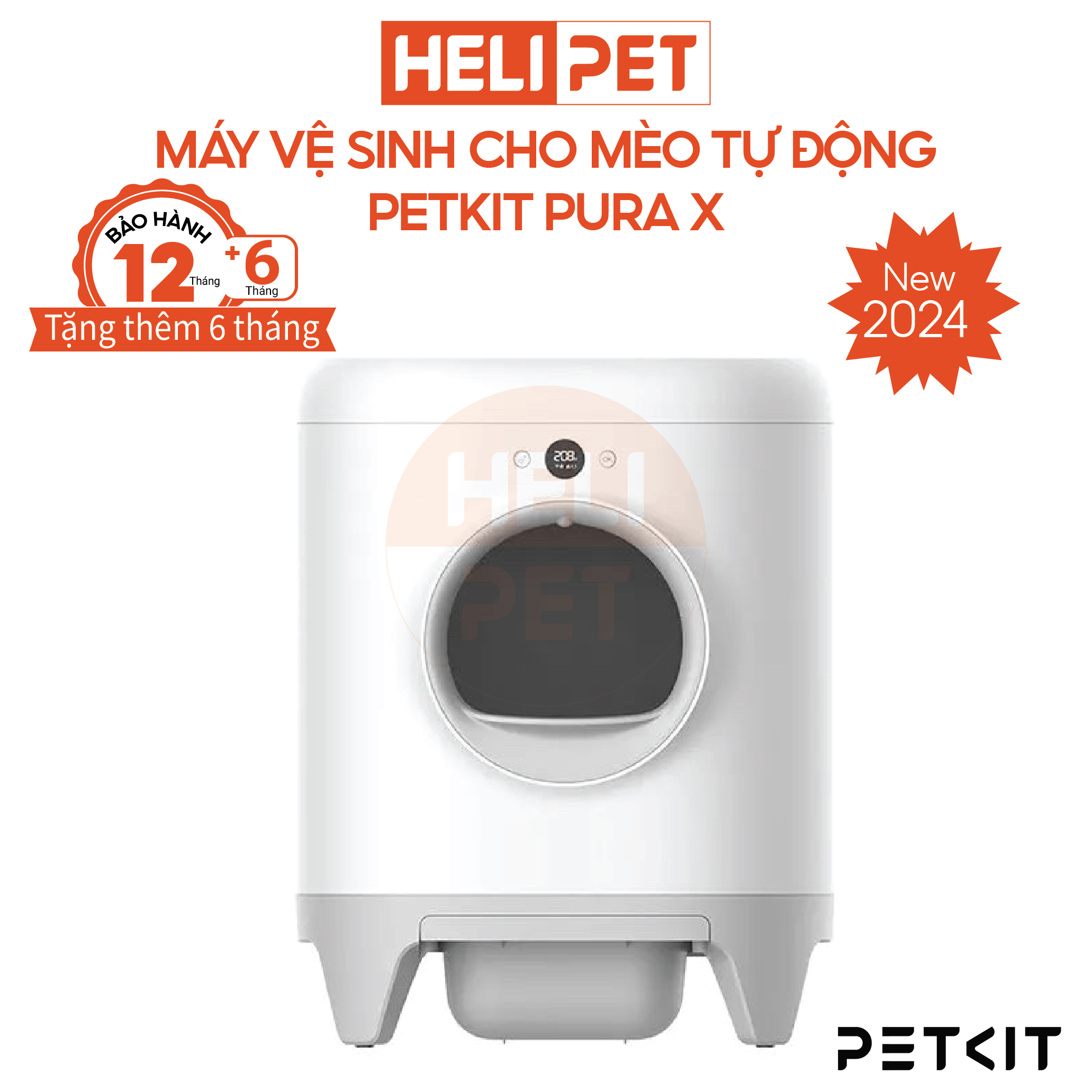 Máy Vệ Sinh, Dọn Phân Mèo Tự Động PETKIT PURA X  2024 - HeLiPet