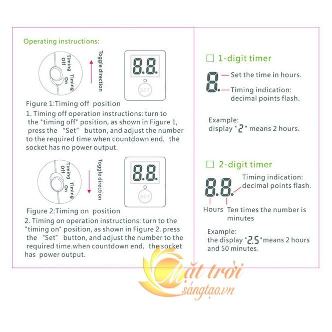 Ổ cắm hẹn giờ Bật/Tắt đếm ngược điện tử AL09-1D