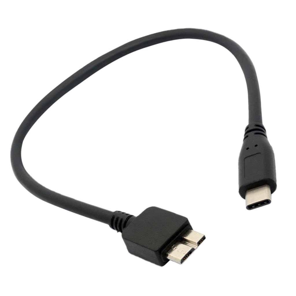 2xUSB C to Micro USB B Adapter Cable Connector Line for HDD Hard Drive 30cm