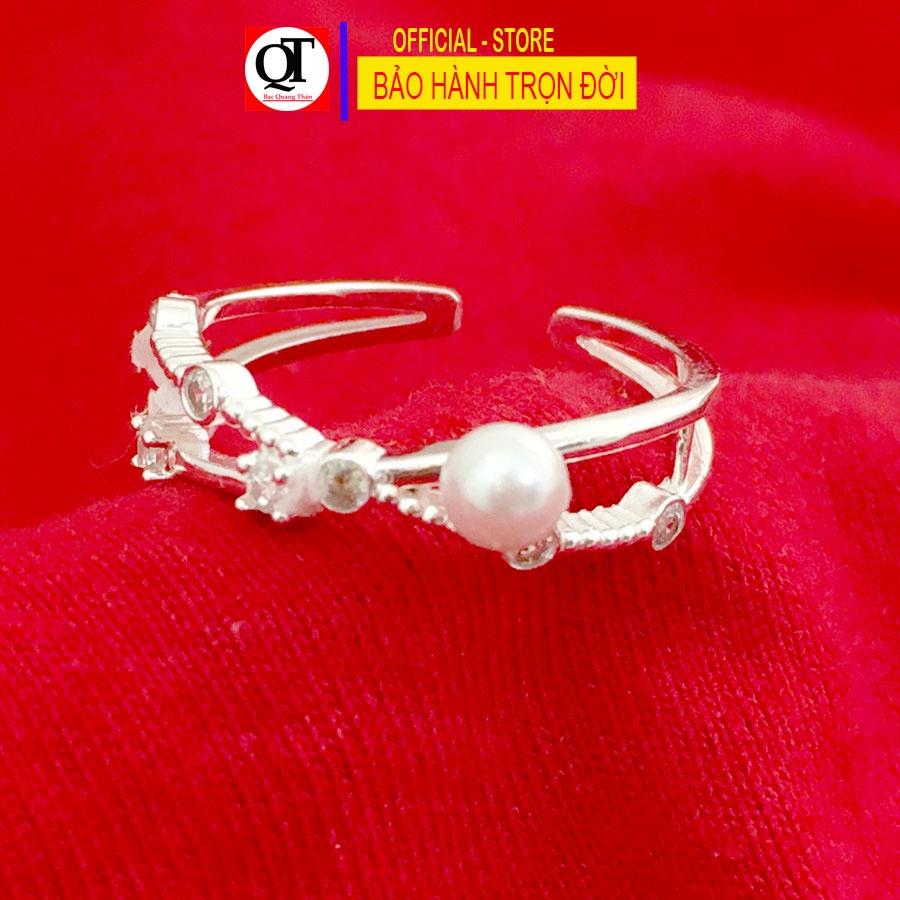 Nhẫn bạc nữ thời trang bạc ta free size phong cách cá tính trang sức Bạc Quang Thản – QTNU62
