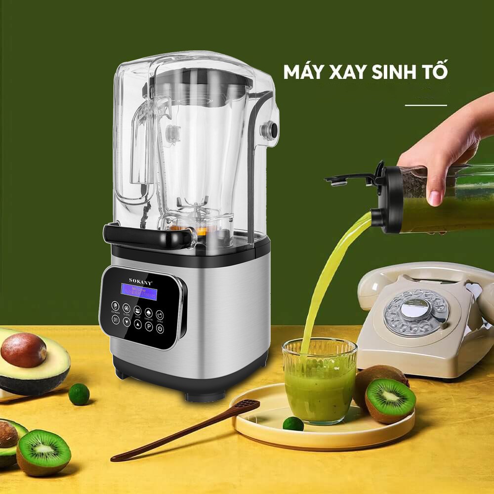Máy xay sinh tố công nghiệp đa năng SOKANY SK03024 xay đá và các loại hạt cực nhanh công suất cao 8000W - HÀNG CHÍNH HÃNG - DELIYA