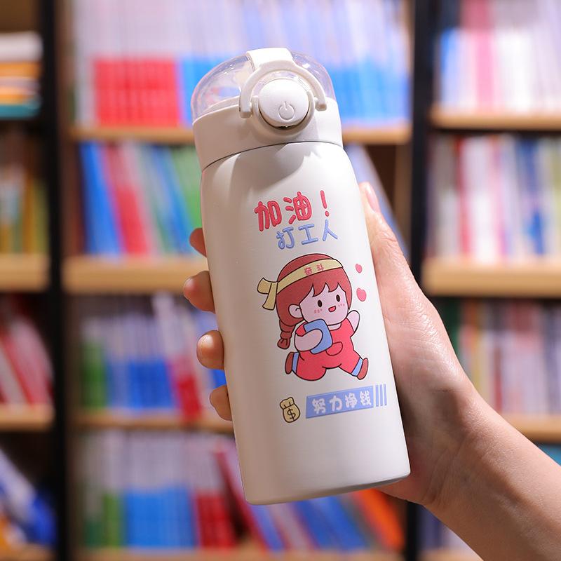 360/500Ml Inox Giữ Nhiệt Bình Uống Nước Cho Bé Gái Trẻ Em Đi Du Lịch Ngoài Trời Cốc Cà Phê Cốc Chân Không nhiệt Tumbler