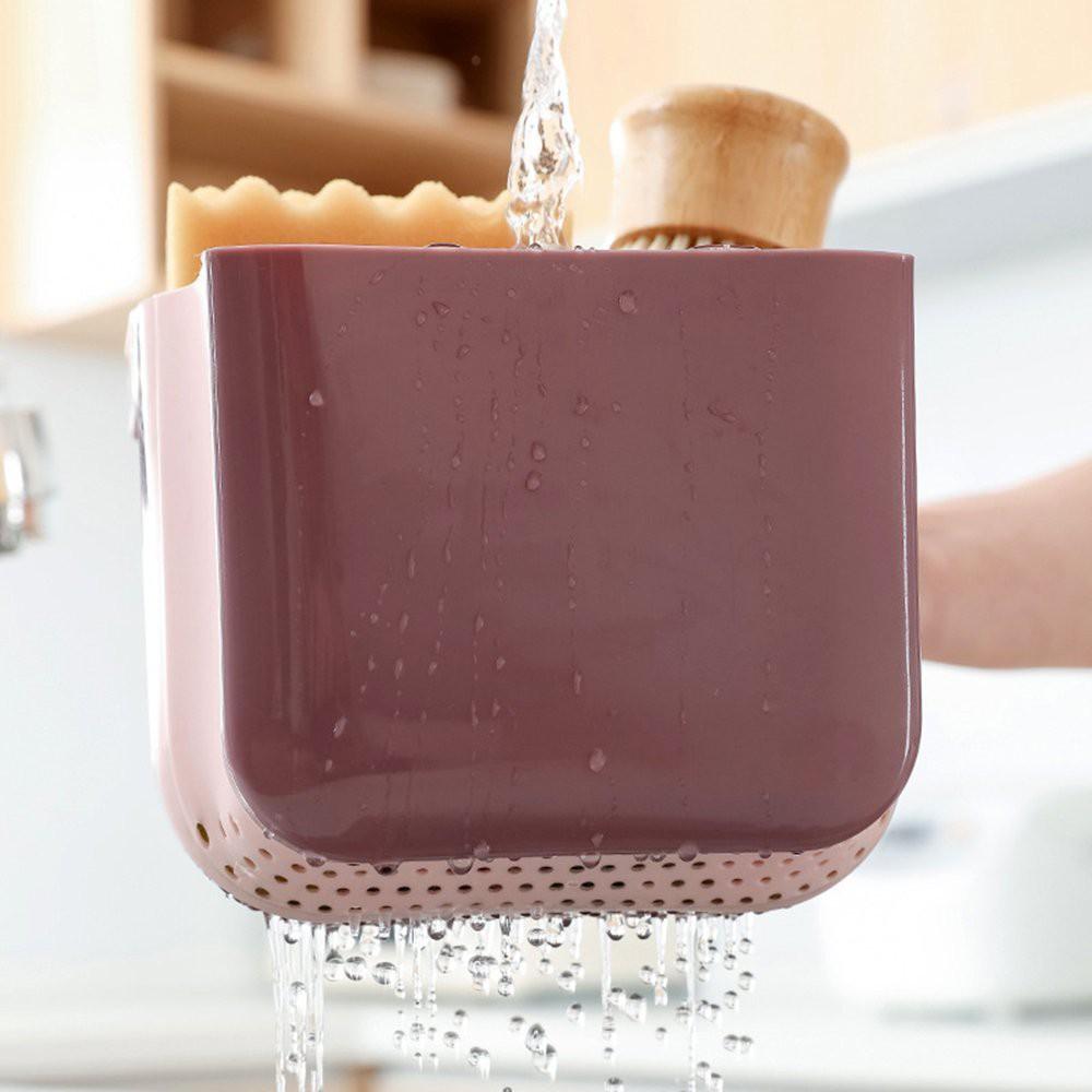 Rổ khay giỏ lọc gấp gọn K3 đựng rác đồ ăn thức ăn thừa treo bồn rửa bát rửa chén bằng nhựa gấp gọn thông minh