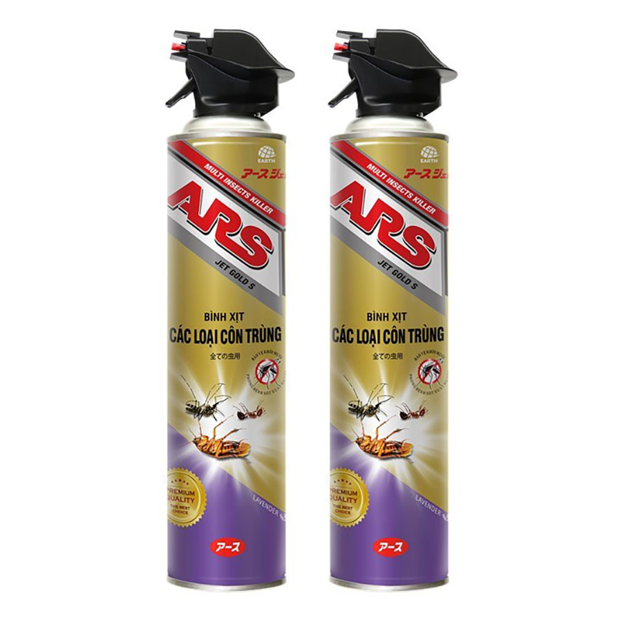 Combo 2 Bình xịt các loại côn trùng ARS Jet Gold S Hương Lavender 600ml