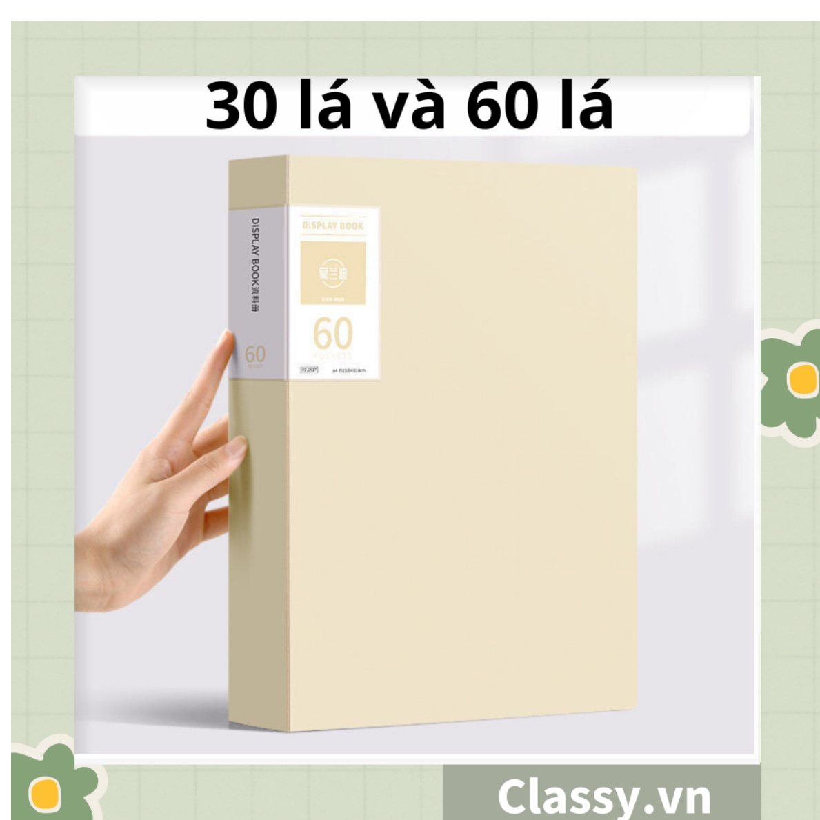 File lá A4 đựng tài liệu nhiều ngăn, Tệp đựng tài liệu 30 lá chất liệu PP cao cấp - bìa đựng giấy A4 Classy Basic PK1787