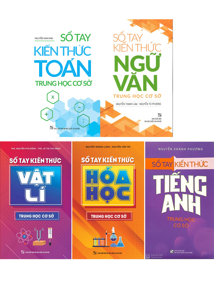 Combo Sổ Tay Kiến Thức: Toán + Ngữ Văn + Tiếng Anh + Vật Lý + Hóa Học Trung Học Cơ Sở _ML