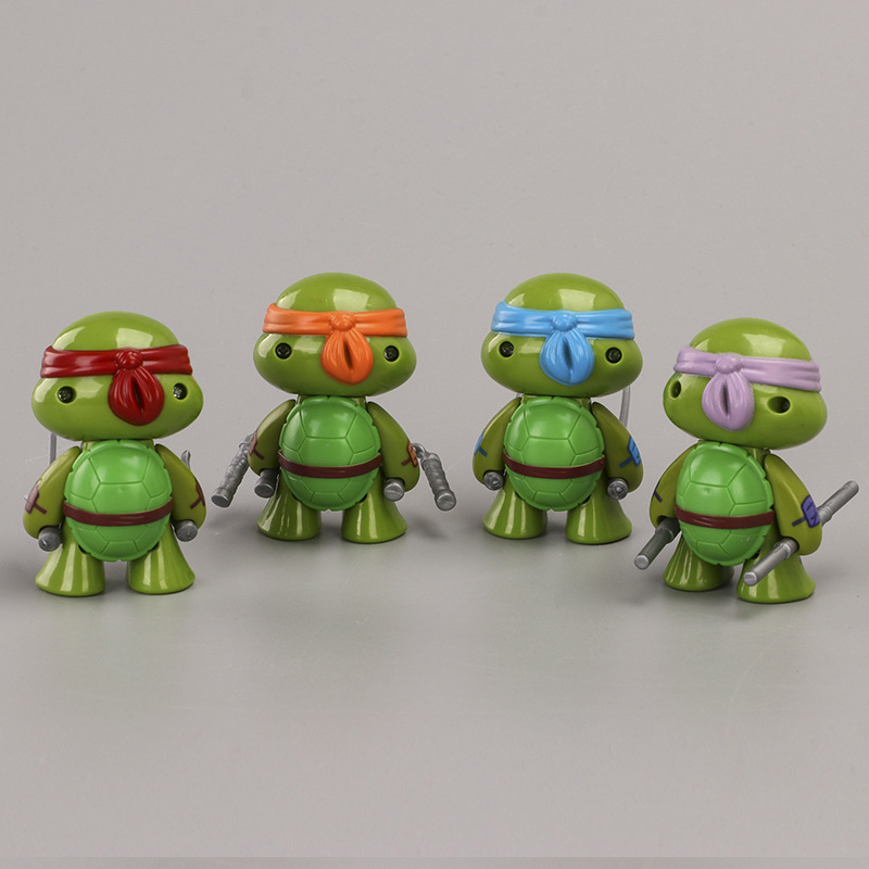 Set 4 đồ chơi Ninja Rùa TMNT Ninja Turtles Q - cao 7 cm (Mẫu 03) trang trí xe ô tô