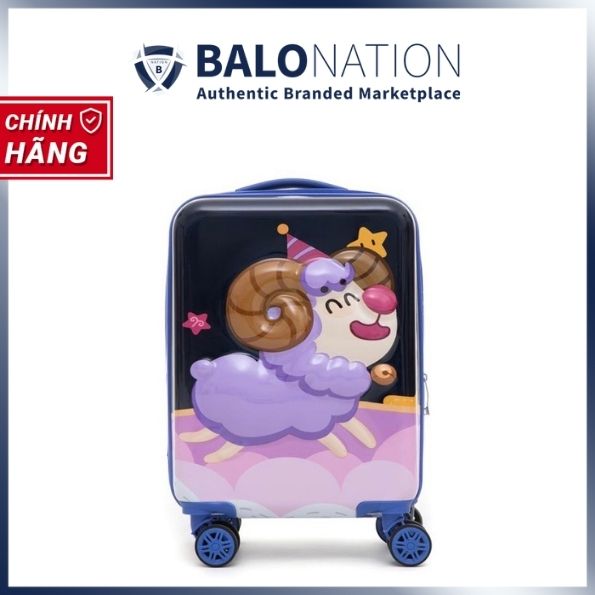 Vali Kéo Nhựa Cho Bé Size Xách Tay BEDDYBEAR In Hình Dập Nổi 3D Cừu 17 inch LV-CUU - Hàng Chính Hãng