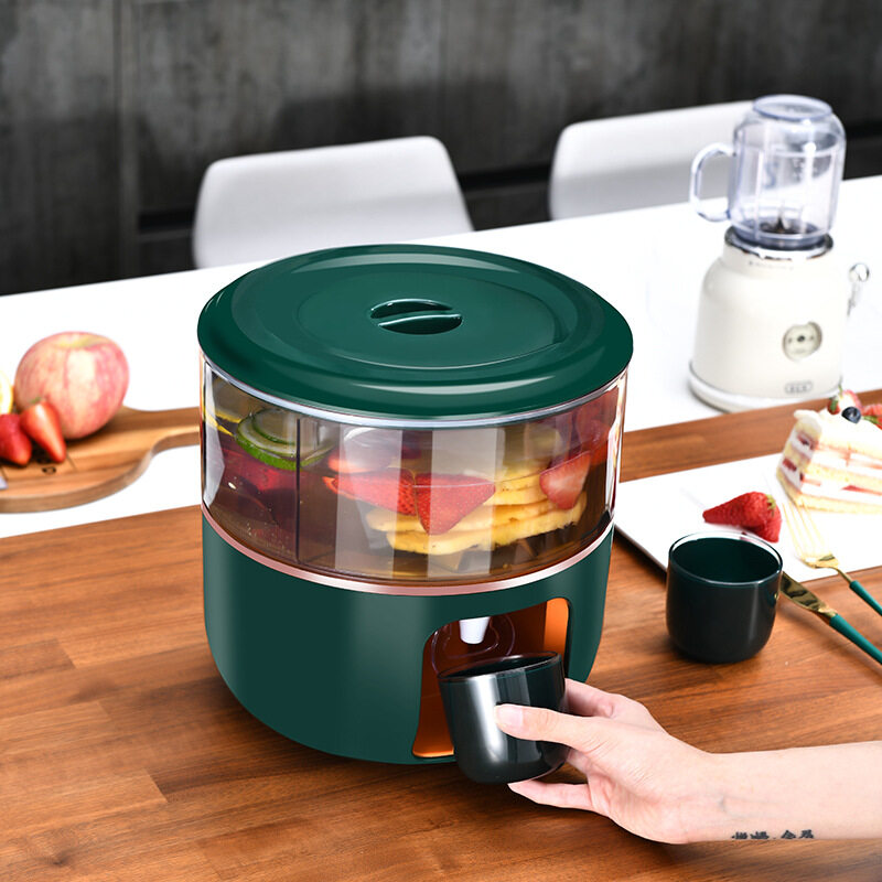 Bình nước 3 ngăn đựng nước pha chế có vòi xoay 360 Beverage Drink Dispensers with Separate ice bucket