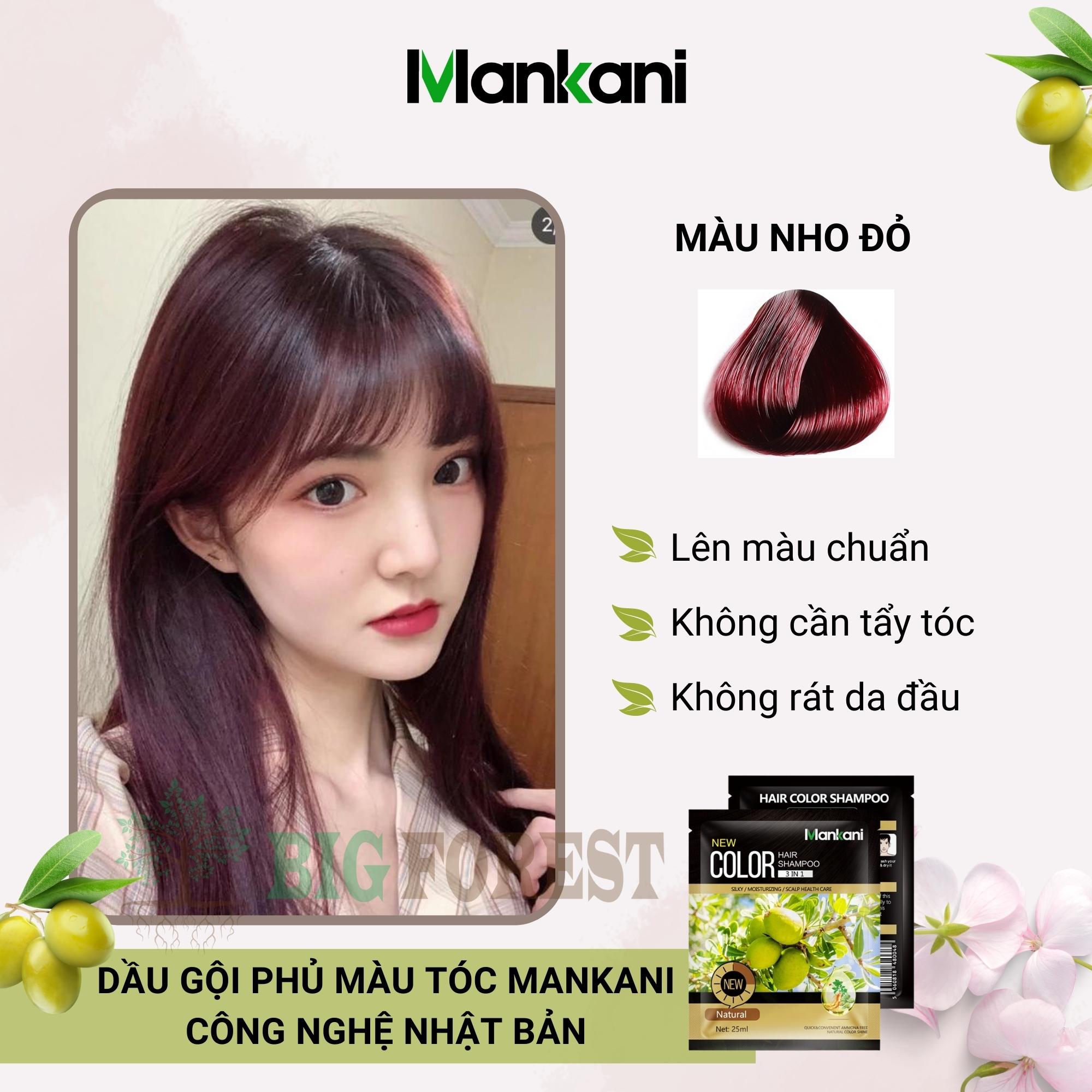 Gói Dầu Gội Nhuộm Tóc, Phủ Bạc Thảo Dược Mankani